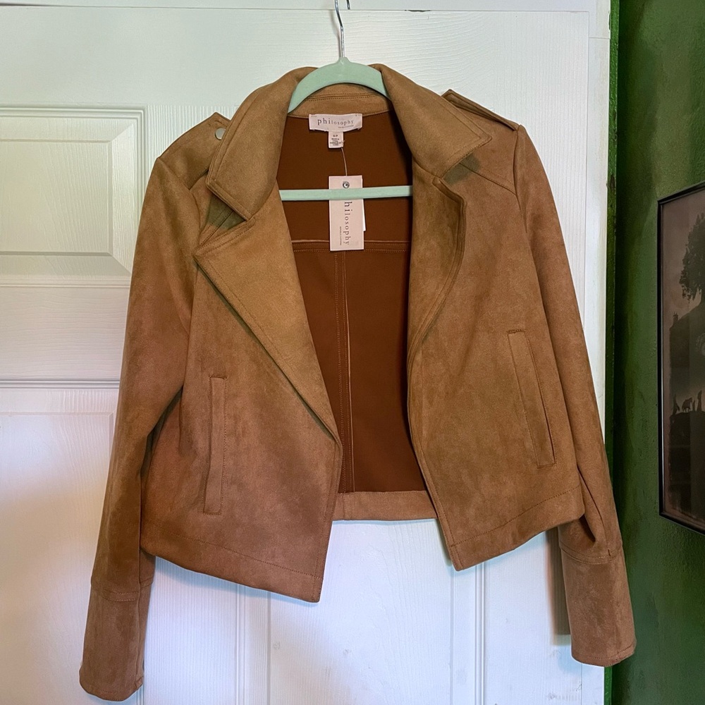 New With Tags Philosphy Faux Suede Cropped Jacked Perfect for Fall!!!